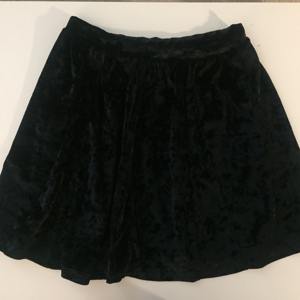 Black Velvet Skater Skirt